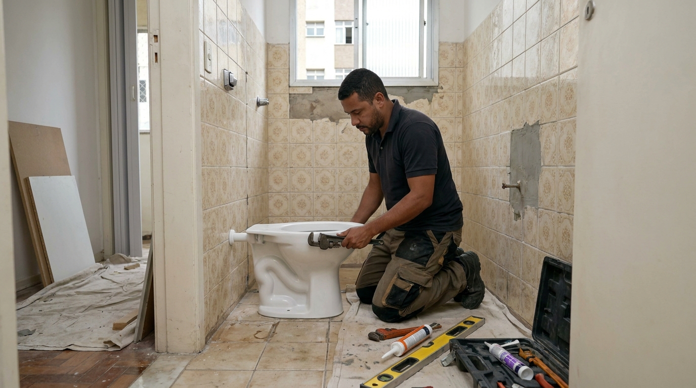 Instalação de vaso sanitário profissional em Zona Sul‑SP