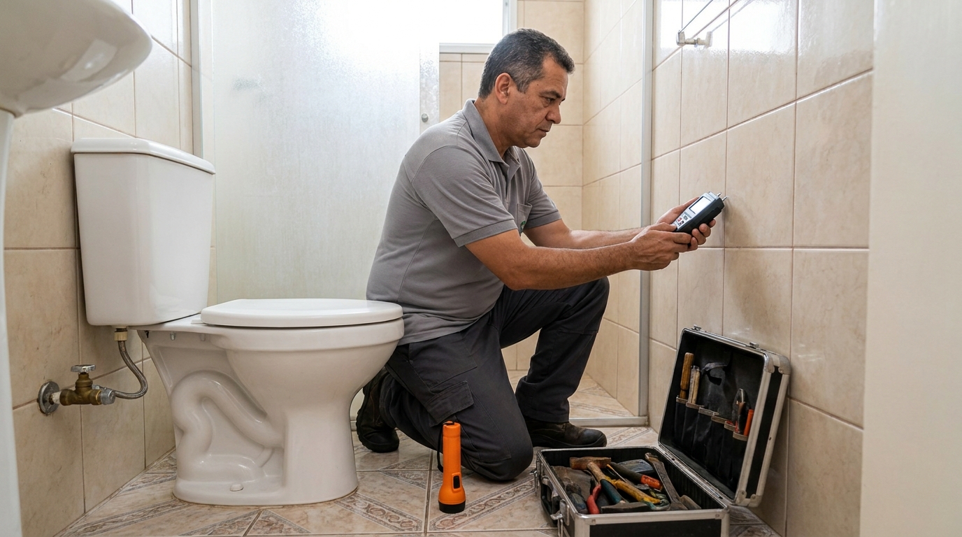 Técnico de caça vazamento com detector em Zona Sul‑SP